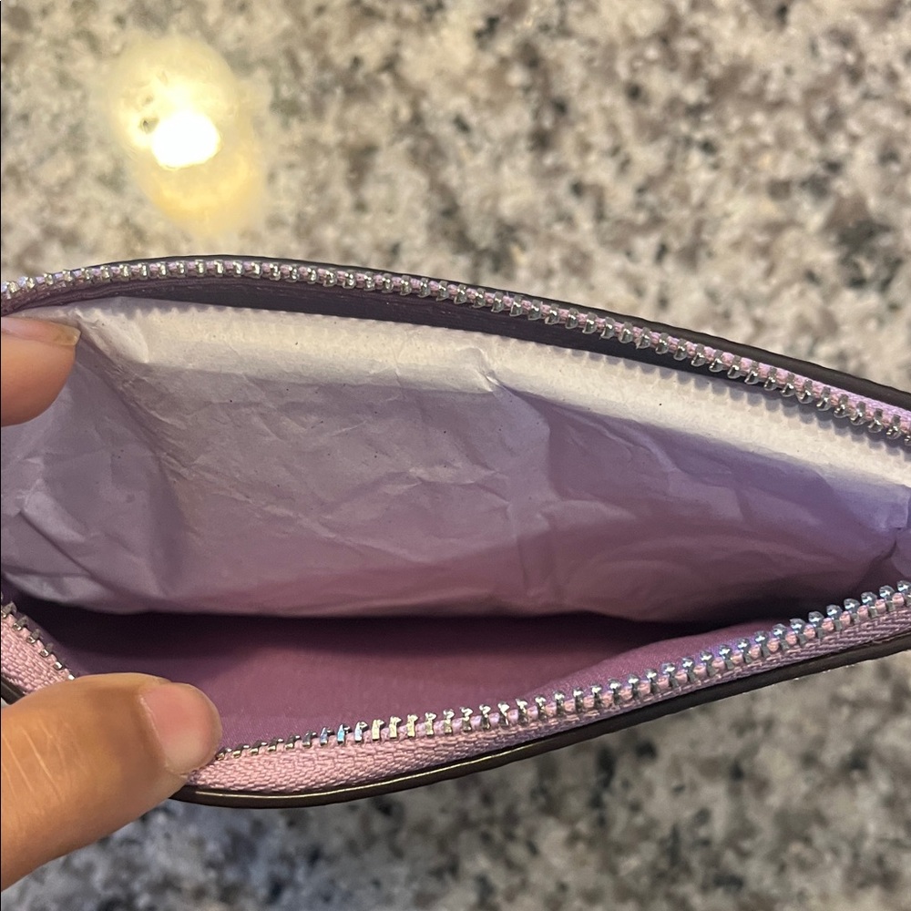 Coach Lavender and White Floral Wristlet - Picture 3 of 3